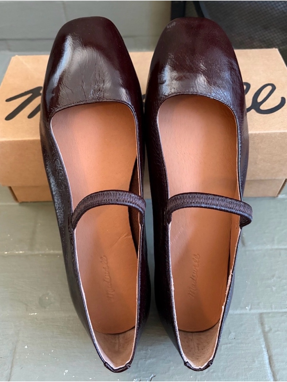 Madewell Dark burgundy/brown Mary Jane Flats